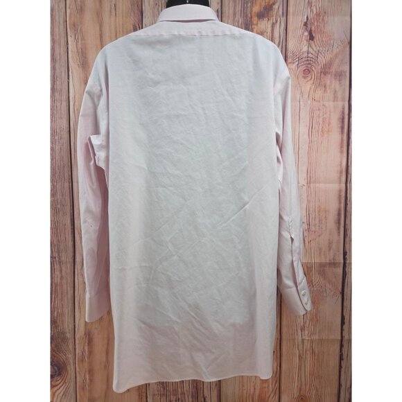 Brooks Brothers Mens Pink Supima Cotton Non-Iron Stretch Shirt 17.5-34 - Picture 2 of 7